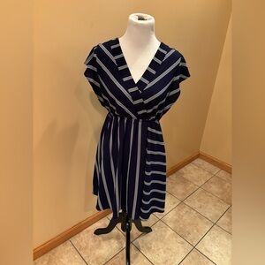 Monteau Striped Dress Fit and Flare Size Large